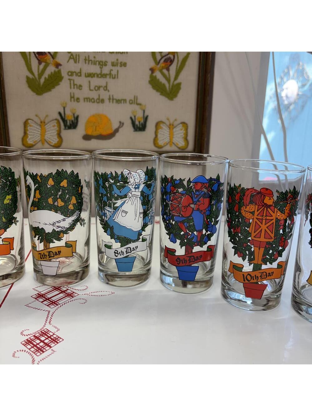 12 days of Christmas Indiana glass set vintage 60s - Picture 5 of 8